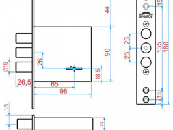Замок врезной 1.02.07 Лазурит