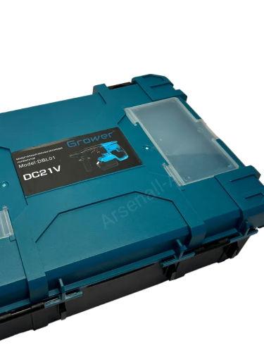 Бесщеточный аккумуляторный перфоратор, 21v, 4Ah аккум. 2шт, Кейс, З/У GROWER