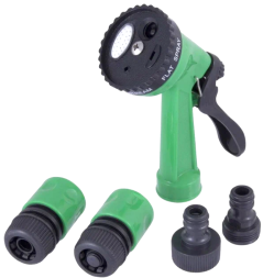 Набор для полива HL062 (4 предмета: душ-пистолет+насадки 3/4) FT