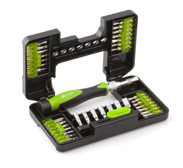 786137 Отвертка цанговая для точных работ сбитами 1/8", 37 предм.