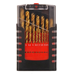 Набор сверл по металлу M2 кобальт  ( пласт. упак) 19PC