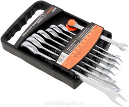 30028 Набор комб. трещеточных ключей на холдере 8шт АвтоДело