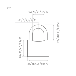 Замок навесной ЗН-212-38 мм (3кл.) "Нора-М"