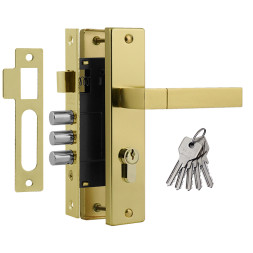 Замок врезной 709К-61,5 мм (золото)