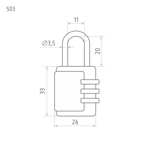 Замок навесной кодовый 503 (черный) "Нора-М"