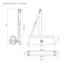 Доводчик ISP 430F фиксация (от 50 до 110кг) морозостойкий (белый) ISPARUS