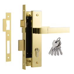 Замок врезной №109-70 Л (золото)  "Нора-М"