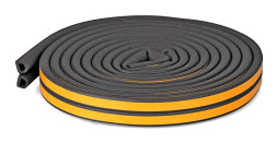 Уплотнитель для окон резиновый D-профиль, 10м, черный (9*8мм)