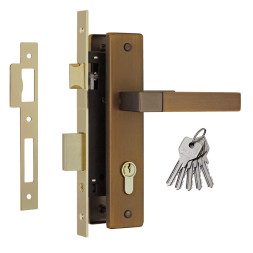 Замок врезной №109-70 Л (мат.кофе)  "Нора-М"