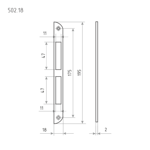 Ответ. планка 502.18 (ст.бронза) 196мм "Нора-М"