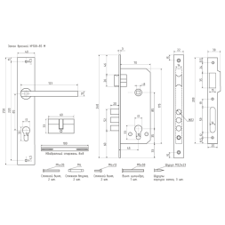 Замок врез. N108-85 M (ст.бронза) НОРА-М