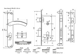 Замок врез. N96-85 К (золото) (40мм) Нора-М