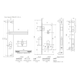 Замок врез. N106-85 К (графит) (40мм) "Нора-М"