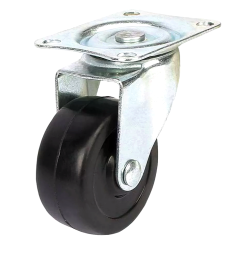 Колесо мебельное полиуретановое, черное поворотное, SIZE:1" (25) Нагрузка 20кг. 568-С