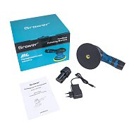 Бесщеточная аккумляторная вибро-полировальная машина - 125мм , аккум. 2шт 12в, 1.5Ah GROWER