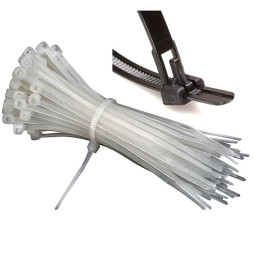 Хомут пластиковый многоразовый 7,2(8)х 250 белый APRO