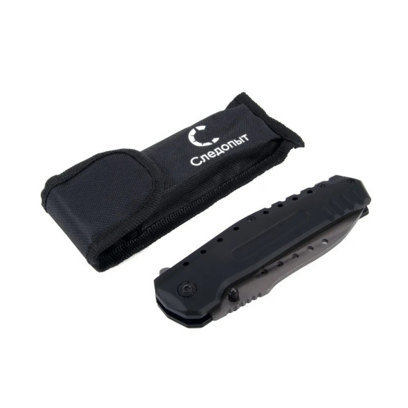 Нож туристический "СЛЕДОПЫТ", прорезиненная ручка, дл. клинка 100 мм, в чехле/120/