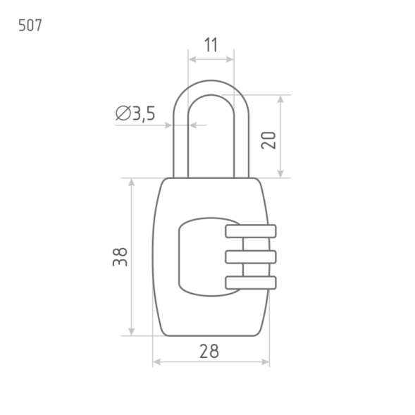 Замок навесной кодовый 507 (черный) "Нора-М"