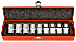 39819 Набор головок TORX Е10-Е24 (DR1/2"; 9пр,мет. кейс) АвтоДело