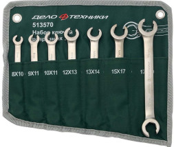 513570 Набор ключей разрезных - 7шт.(8*10,9*11,10*11,12*13,13*14,15*17,17*19) тетрон.сумка