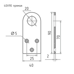 Накладка для замка 40х90 Ц "Нора-М"