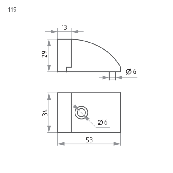 Ограничитель дверной 119 (зол.)  "Нора-М"