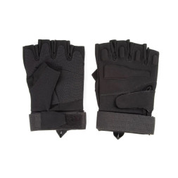 Перчатки треккинговые СЛЕДОПЫТ TACTIC, без пальцев, с защит. накладками, черные, размер L/250/