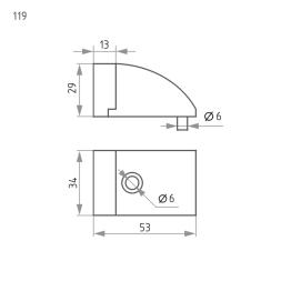 Ограничитель дверной 119 (ст.бронза)  "Нора-М"
