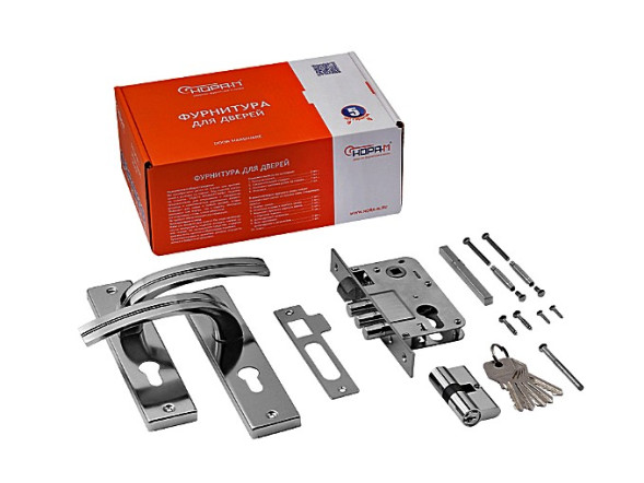 Замок врезной 706К-61,5 мм (хром) НОРА-М