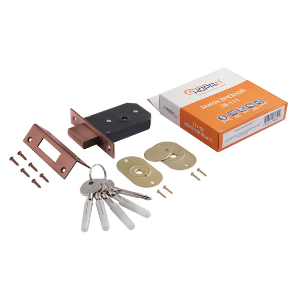 Замок врезной 3В-111 (ст.медь) (5кл.) "Нора-М"