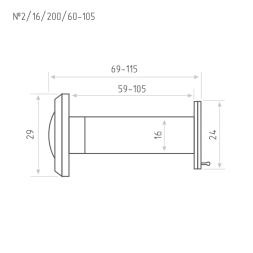 Глазок дв. №2/16/200/65-105 (хром)  "Нора-М"