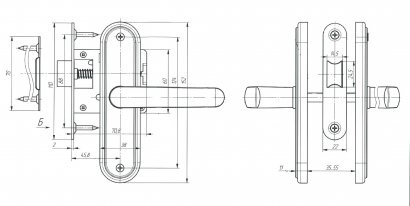 Защелка врезная ЗЕНИТ ЗЩ3.08 медь