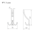 Крючок-вешалка №11 3-х рож. (ст.медь)  "Нора-М"