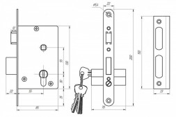 Замок врезной ГАРАНТ ЗВ4-3.03 черный