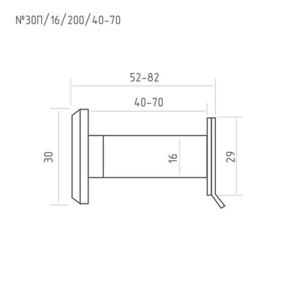 Глазок дв. №30П/16/200/40-70 (хром)  "Нора-М"