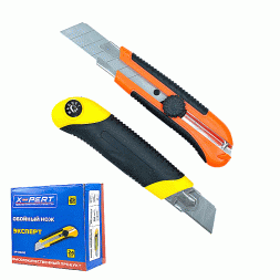 Нож обойный,25мм, с роликовым фиксатором обрезиненная ручка X-PERT