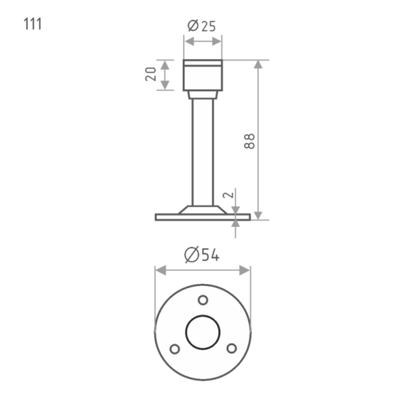 Ограничитель дверной настен.111 (золото)  "Нора-М"