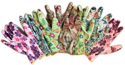 А-38 Перчатки нейлоновые 13 класс вязки с нитрильным обливом Супер люкс САДОВЫЕ 9 размер (12шт)