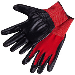 W-4 Перчатки рабочие нейлоновые 13 класс вязки с нитриловым обливом 12шт.