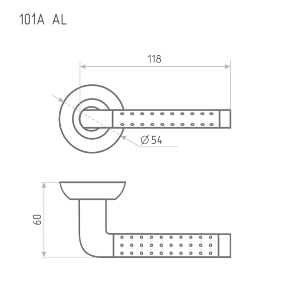 Ручка дверная AL 101А AL золото "Нора-М"
