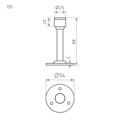 Ограничитель дверной настен.111 (хром)  "Нора-М"