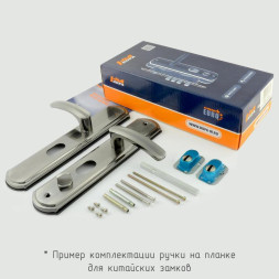 Ручка двер. на планке 200(96)-68 мм Левая мат.никель  "Нора-М"