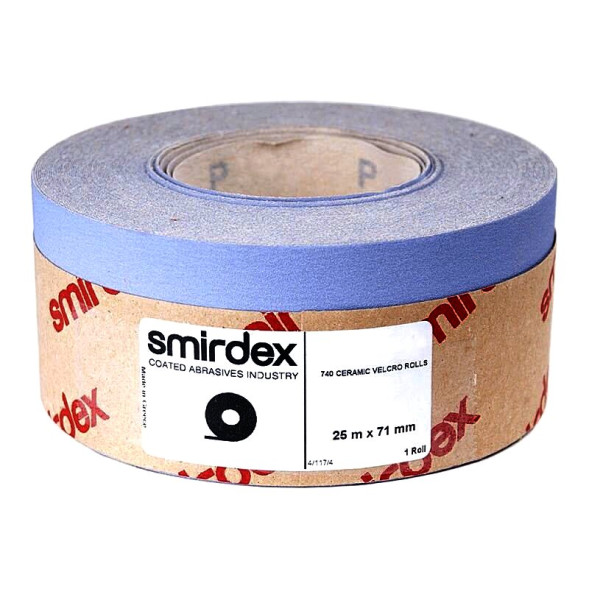 Абразивная бумага в рулонах SMIRDEX Ceramic Velcro 740, 70мм*25м Р 80