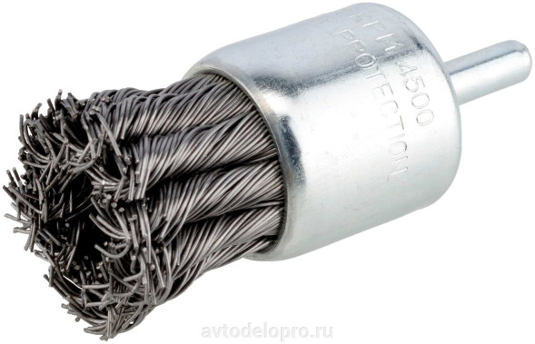 44044 Щетка зачистная для дрели торцевая D-30мм.(витая, кисточка) АвтоДело