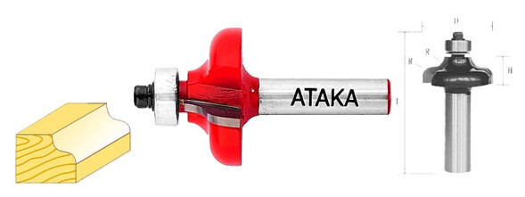 Фреза Атака 421381 кромочная калевочная =38204=