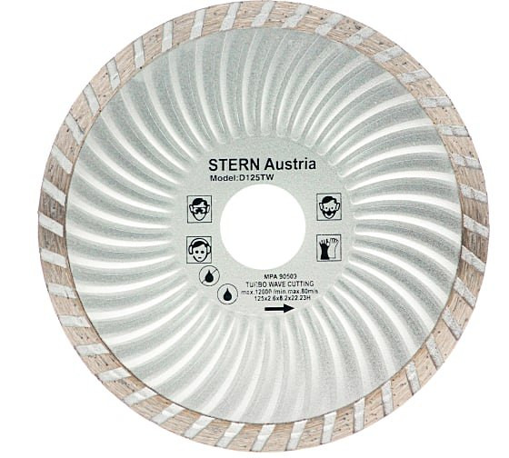 Диск алмазный Stern 125x7x22,2 турбоволна
