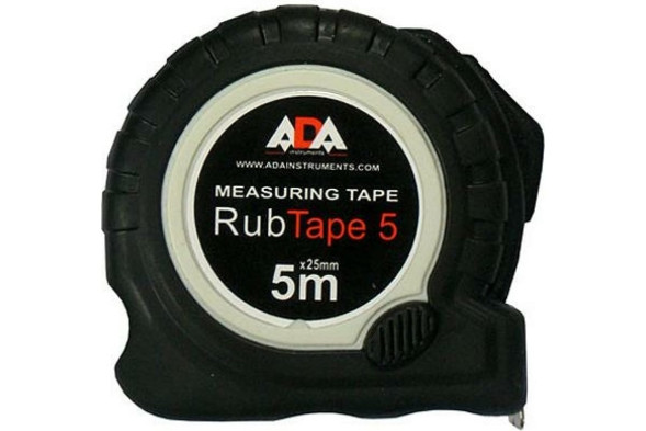 Рулетка ударопрочная ADA Rud Tape 5 с полимерным покрытием ленты (сталь, с двумя СТОПами, 5м*25мм)