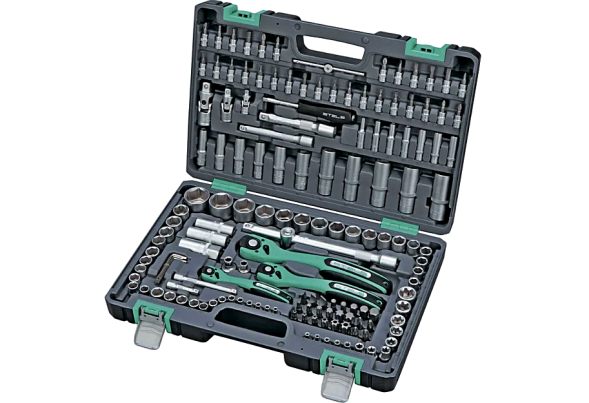 Набор инструментов, 1/2&quot;, 3/8&quot;,1/4&quot;,СrV, усиленный кейс 151 предм. STELS