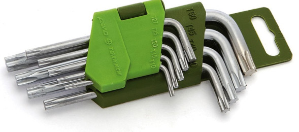 563090 Набор ключей TORX 9шт.коротких(Т10,Т15,Т20,Т25,Т27,Т30,Т40,Т45,Т50)&quot;ДТ&quot; (10шт)