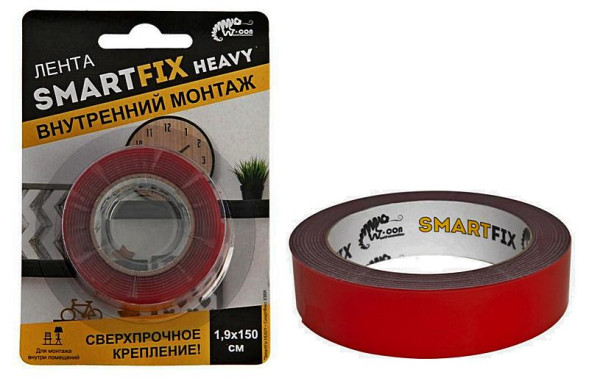 Сверхсильная монтажная лента W-con SmartFix HEAVY, 1,9*150см, прозрачная